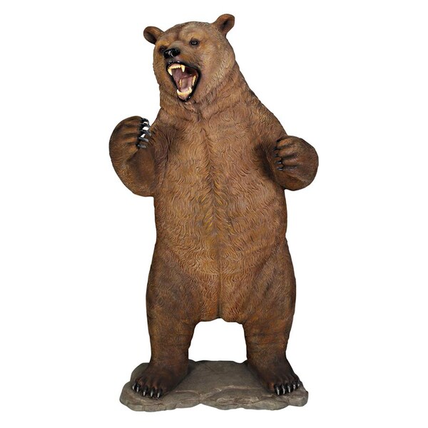 Design Toscano Growling Grizzly Bear Life-Size Statue - NE120049