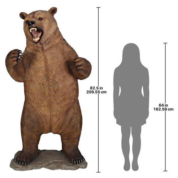 Design Toscano Growling Grizzly Bear Life-Size Statue - NE120049