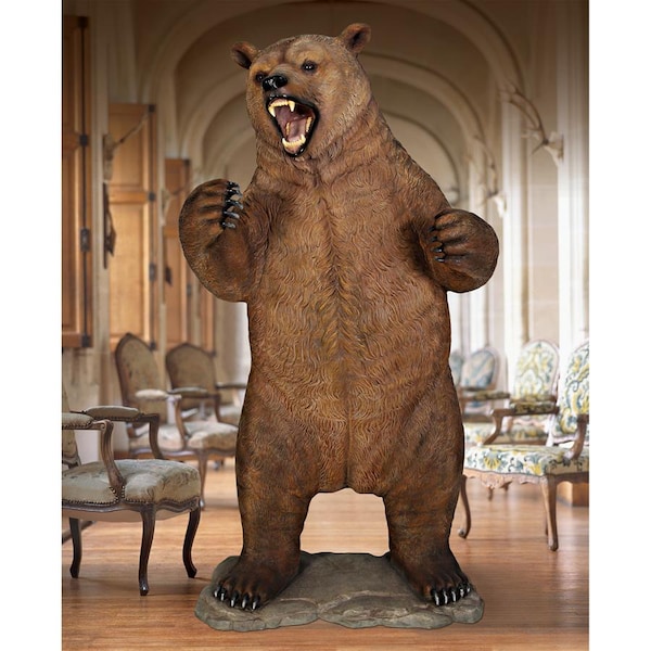 Design Toscano Growling Grizzly Bear Life-Size Statue - NE120049