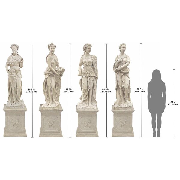 Design Toscano Goddesses of the Seasons: All Four Season Statues & Plinths - NE9490060