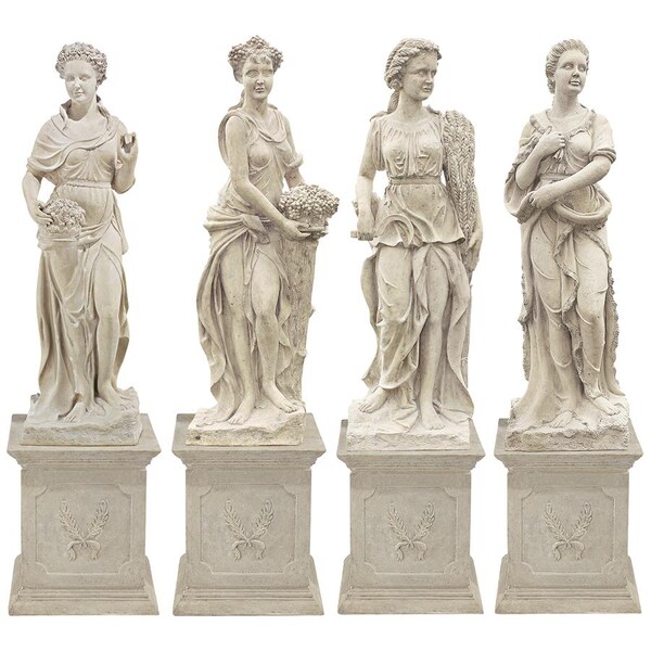 Design Toscano Goddesses of the Seasons: All Four Season Statues & Plinths - NE9490060