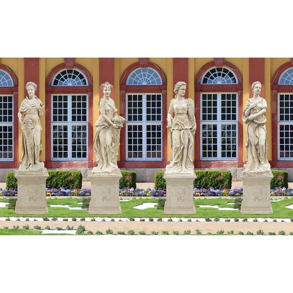 Design Toscano Goddesses of the Seasons: All Four Season Statues & Plinths - NE9490060