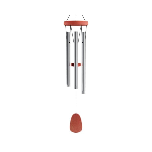 Nature Spring Tuned Metal and Wood Wind Chime 28" with Silver Finish and Soothing Tone For Home, Garden, Patio - 945540XII