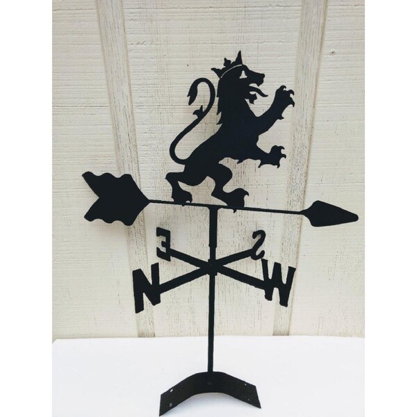 The Lazy Scroll Rampant Lion Roof Mount Weathervane - LIONRAMPANTROOF