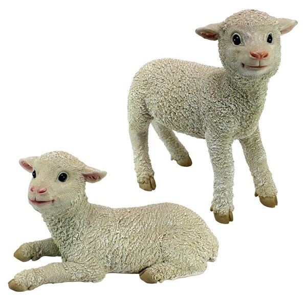 Design Toscano Ramses and Aries Lamb Statues: Set of Two - QM921057