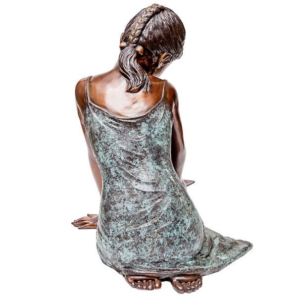 Design Toscano Samantha the Artist, Little Girl Cast Bronze Garden Statue - DK2591