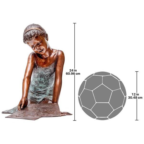 Design Toscano Samantha the Artist, Little Girl Cast Bronze Garden Statue - DK2591
