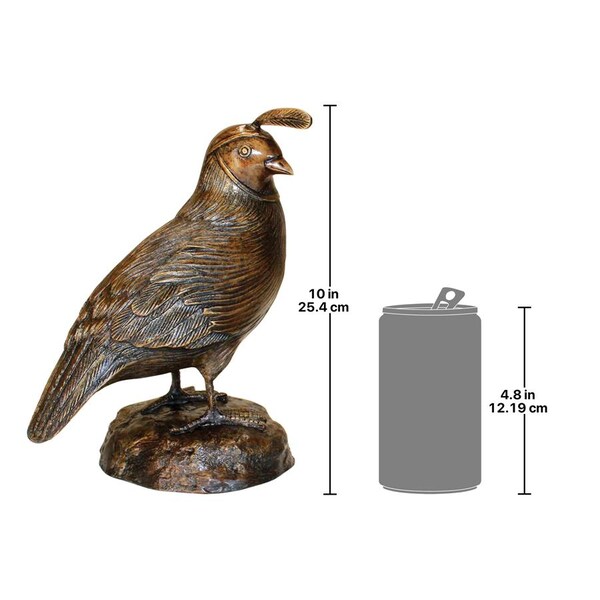 Design Toscano Female California Quail Solid Cast Bronze Garden Statue - PN6676