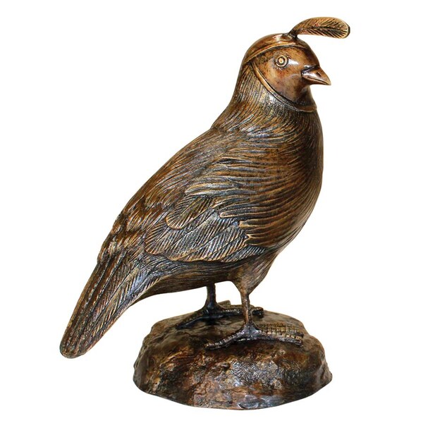 Design Toscano Female California Quail Solid Cast Bronze Garden Statue - PN6676