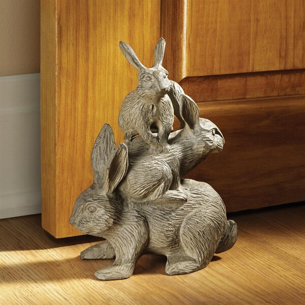 Design Toscano Bunched Bunnies Cast Iron Rabbit Statue - QH11134