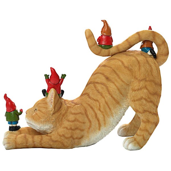Design Toscano Catatonic Gnome Feline Frenzy Statue - HT542036