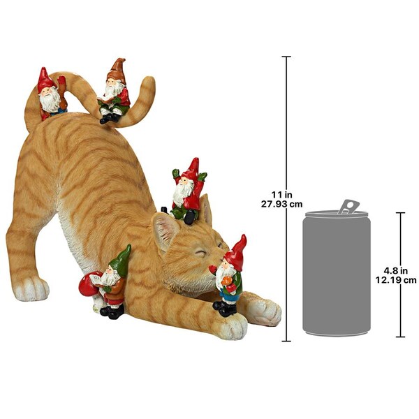 Design Toscano Catatonic Gnome Feline Frenzy Statue - HT542036