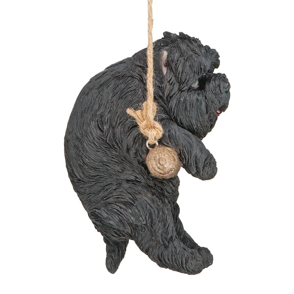 Design Toscano Black Westie Puppy on a Perch Hanging Dog Sculpture - JQ114242