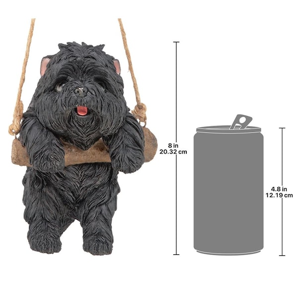 Design Toscano Black Westie Puppy on a Perch Hanging Dog Sculpture - JQ114242