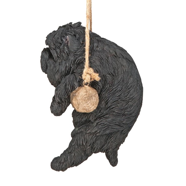 Design Toscano Black Westie Puppy on a Perch Hanging Dog Sculpture - JQ114242