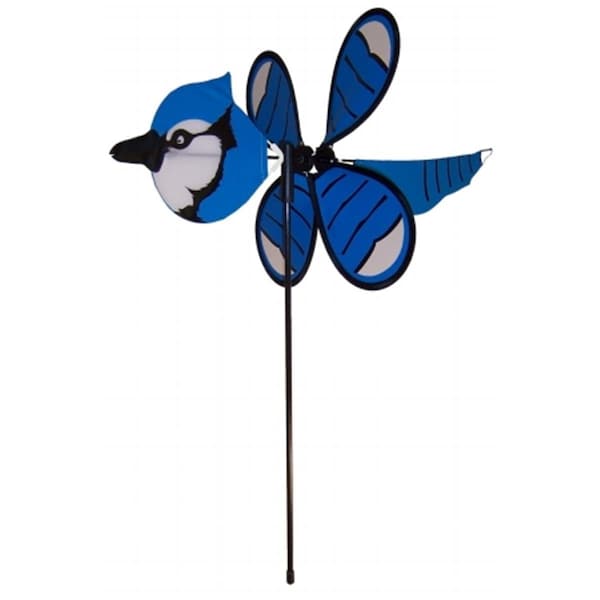 In The Breeze In The Breeze ITB2818 Blue Jay Baby Bird Spinning Garden Stake - ITB2818