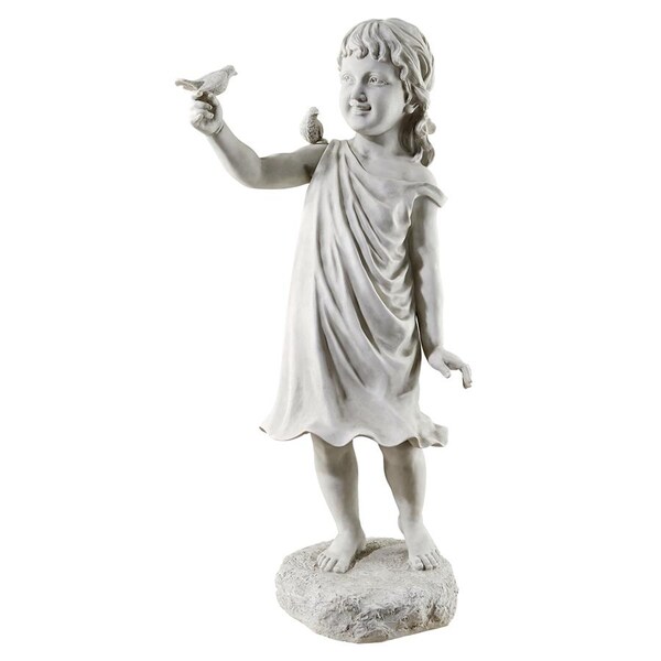 Design Toscano Mary Frances and her Feathered Friends Garden Girl Statue - KY1467