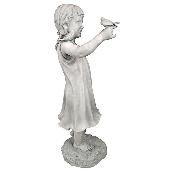 Design Toscano Mary Frances and her Feathered Friends Garden Girl Statue - KY1467