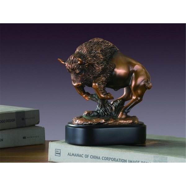 Dwellingdesigns F Buffalo Bronze Plated Resin Sculpture - DW3609899
