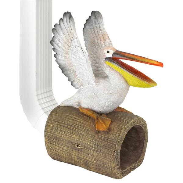 Design Toscano Splash the Pelican Gutter Guardian Downspout Statue - QM2868800