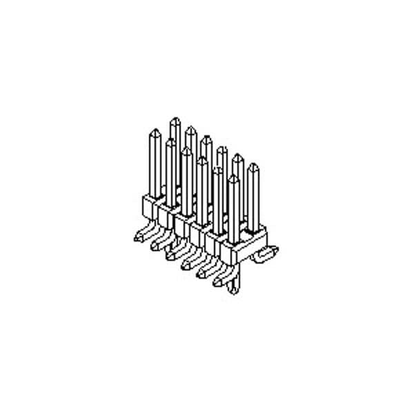 Conector de placa Molex, 4 contactos, 2 filas, macho, recto, paso de 0.1 pulgadas, terminal de montaje en superficie - 15910040