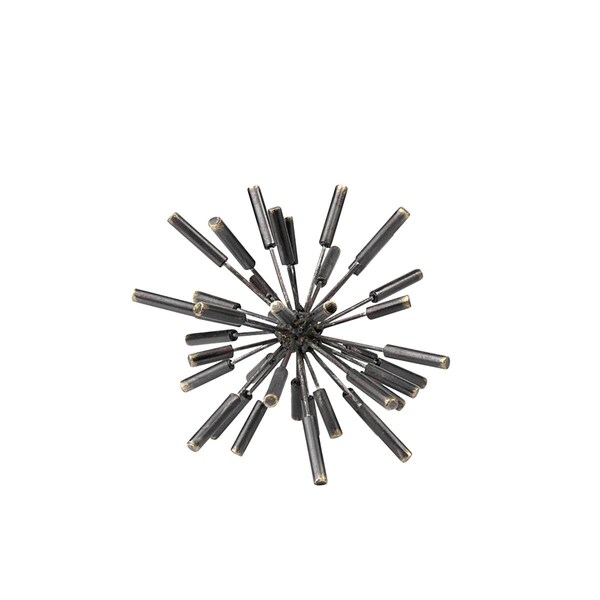 Palacedesigns 9 x 9 x 9 in. Petite Black Metal Spiked Sculpture - PA3670851