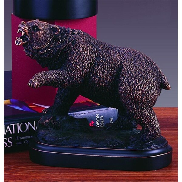 Dwellingdesigns F Bear Bronze Plated Resin Sculpture - 6 x 3 x 5 in. - DW98465