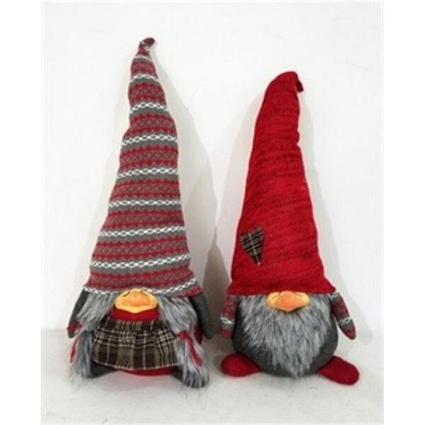 Palacedesigns 30 x 11.8 x 11 in. Red & Gray Holiday Plaid Girl Gnome - PA2627686