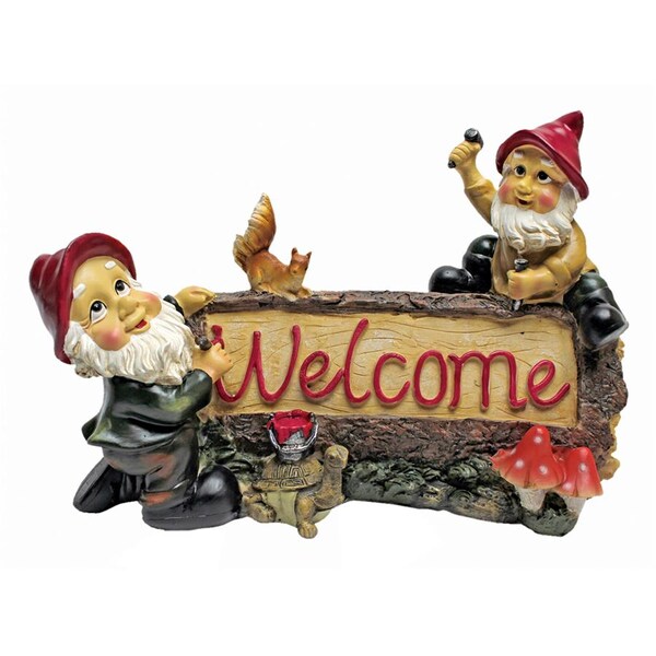 Design Toscano Greetings from the Garden Gnomes Welcome Statue - QL3334