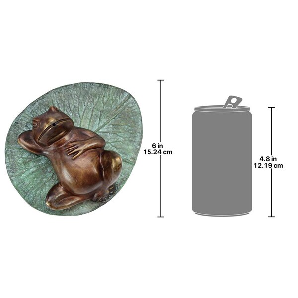 Design Toscano Spitting Frog on Lily Pad Bronze Garden Statue - SU5080