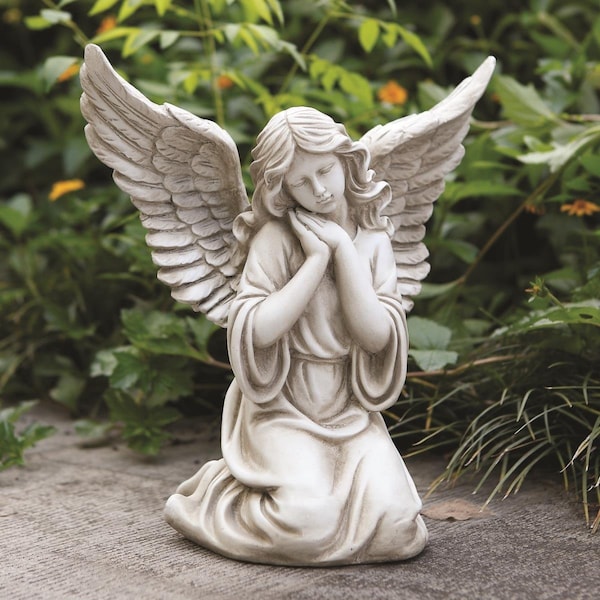 Napco Angel Kneeling with Outstretched Wings Garden Statue - 11300