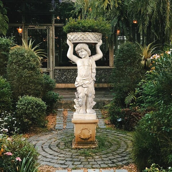 Design Toscano Young Bacchus with Basket Planter Garden Statue: Bacchus Right - NE2101297
