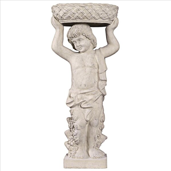 Design Toscano Young Bacchus with Basket Planter Garden Statue: Bacchus Right - NE2101297