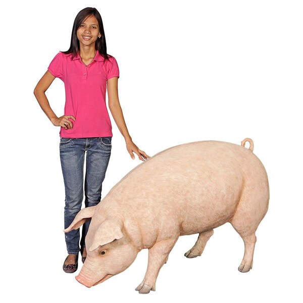 Design Toscano Divine Swine Life-Size Farm Pig Statue - NE120073