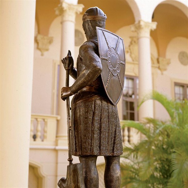 Design Toscano Battle Ready, Medieval Soldier Cast Bronze Garden Statue - SU2889