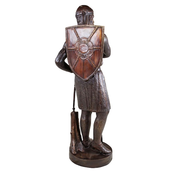 Design Toscano Battle Ready, Medieval Soldier Cast Bronze Garden Statue - SU2889