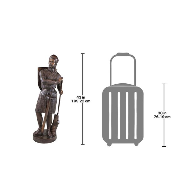 Design Toscano Battle Ready, Medieval Soldier Cast Bronze Garden Statue - SU2889