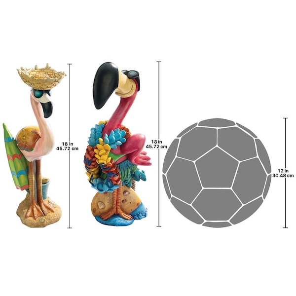 Design Toscano Pink Flamingo Garden Statues: Luau Larry & Flamingo Frank - HF9616576