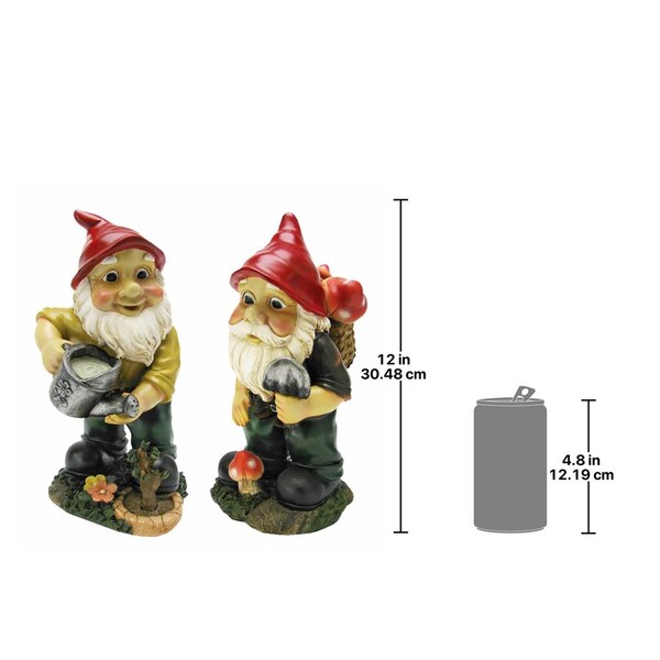Design Toscano Gulliver and Mushroonie Garden Gnome Statues - QL368825
