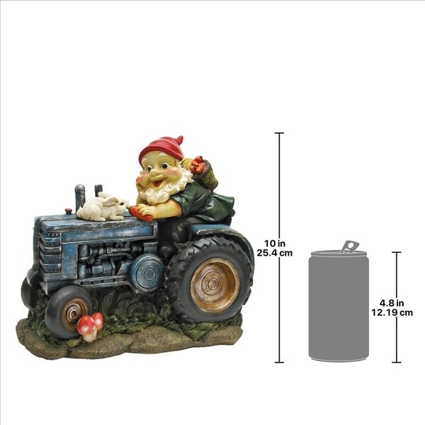 Design Toscano Bunny on Board the Tractor, Garden Gnome Statue - QL1530256
