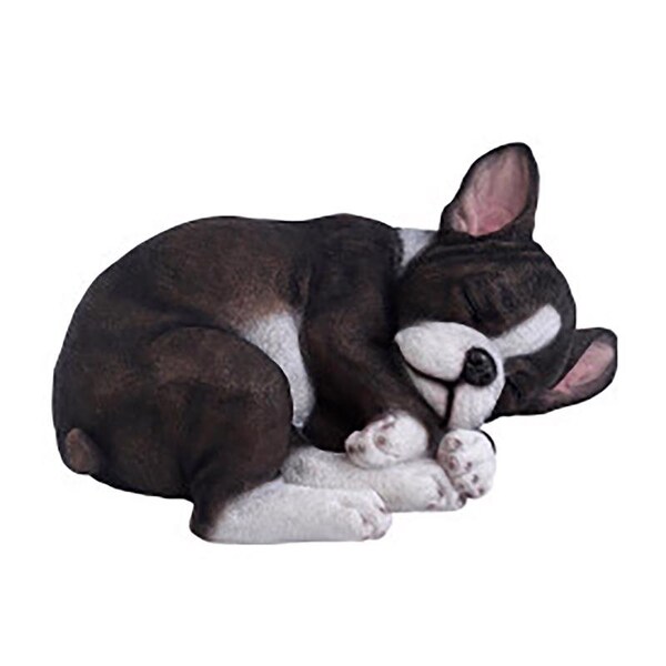 Exhart Exhart Resin Black/White French Bulldog Laying Garden Statue - 72637