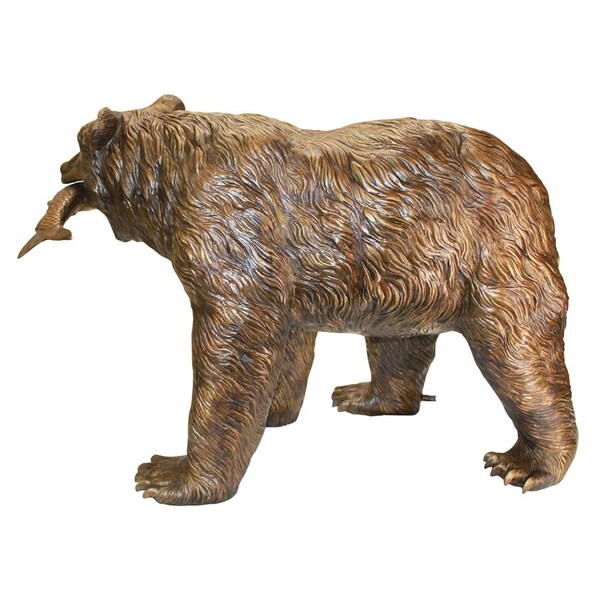 Design Toscano Fisherman Bear Cast Bronze Garden Statue - PN7217
