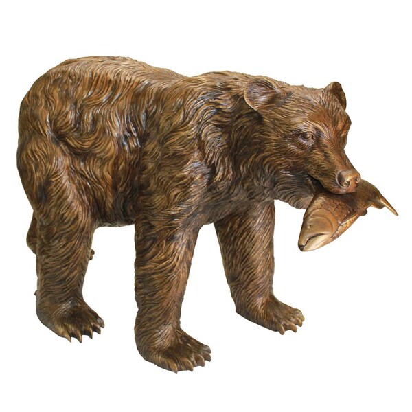 Design Toscano Fisherman Bear Cast Bronze Garden Statue - PN7217