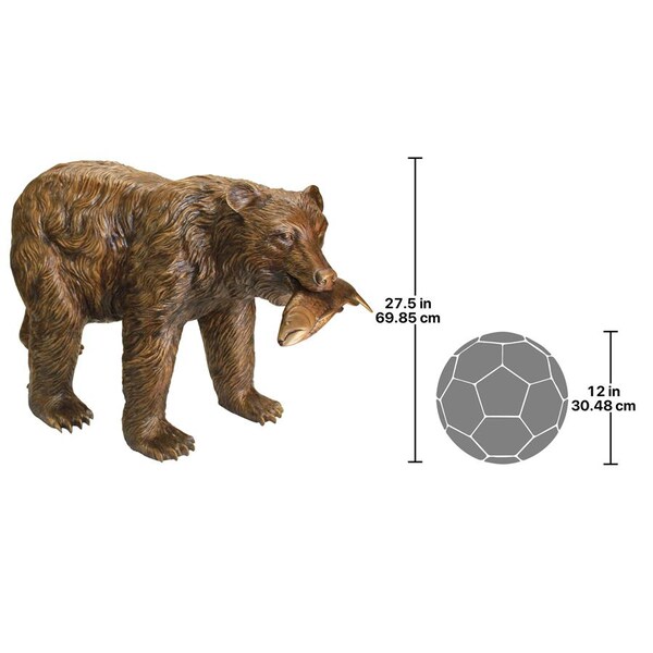 Design Toscano Fisherman Bear Cast Bronze Garden Statue - PN7217
