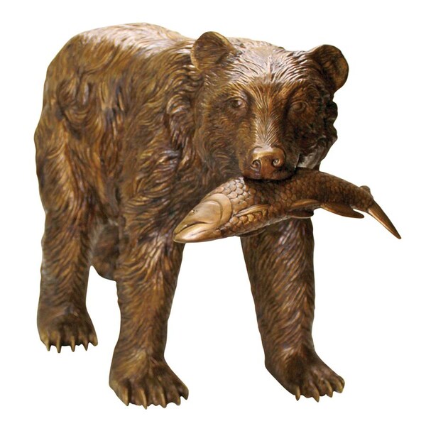 Design Toscano Fisherman Bear Cast Bronze Garden Statue - PN7217