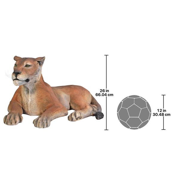 Design Toscano The Grand-Scale Wildlife Animal Collection: Lioness Lying Down Statue - NE80115