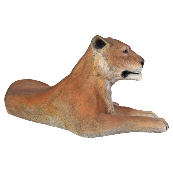 Design Toscano The Grand-Scale Wildlife Animal Collection: Lioness Lying Down Statue - NE80115