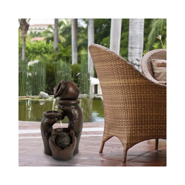 Nature Spring Nature Spring 3 Clay Pot Outdoor Water Fountain - 117300UNM