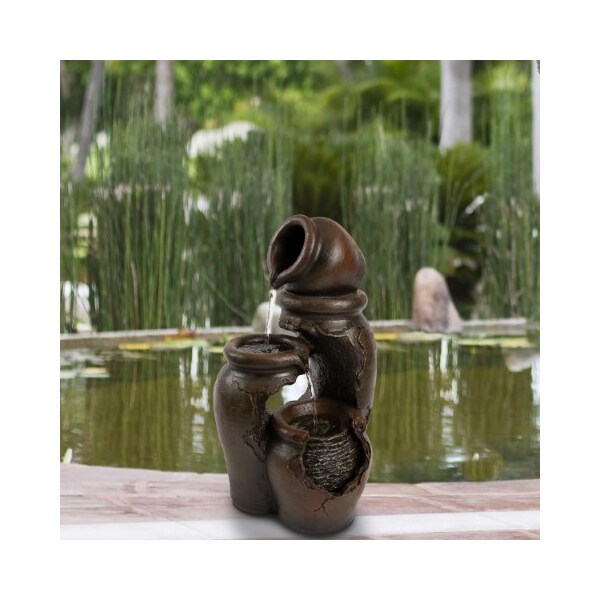 Nature Spring Nature Spring 3 Clay Pot Outdoor Water Fountain - 117300UNM