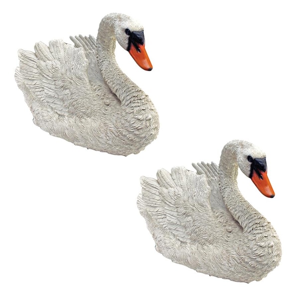 Design Toscano White Swan Statues: Set of Two - QM921389